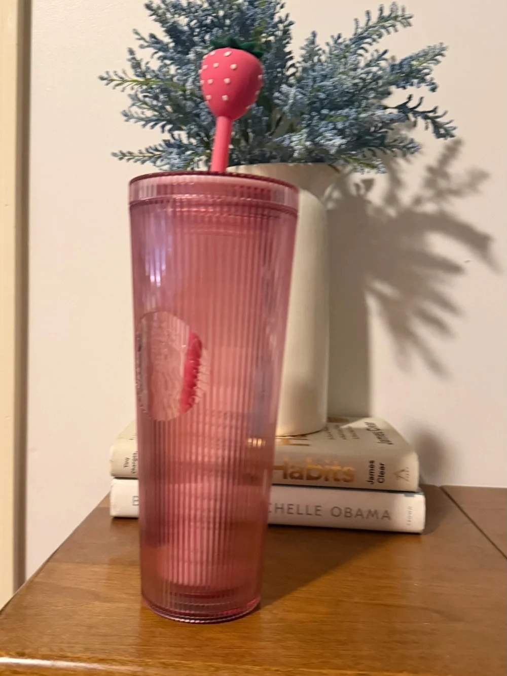Starbucks 2026 Pink Drink Strawberry Straw Topper Cold Cup Tumbler 24oz NEW